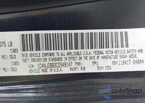 2012 Jeep Compass Sport from USA, damaged, VIN 1C4NJDBB3CD549147